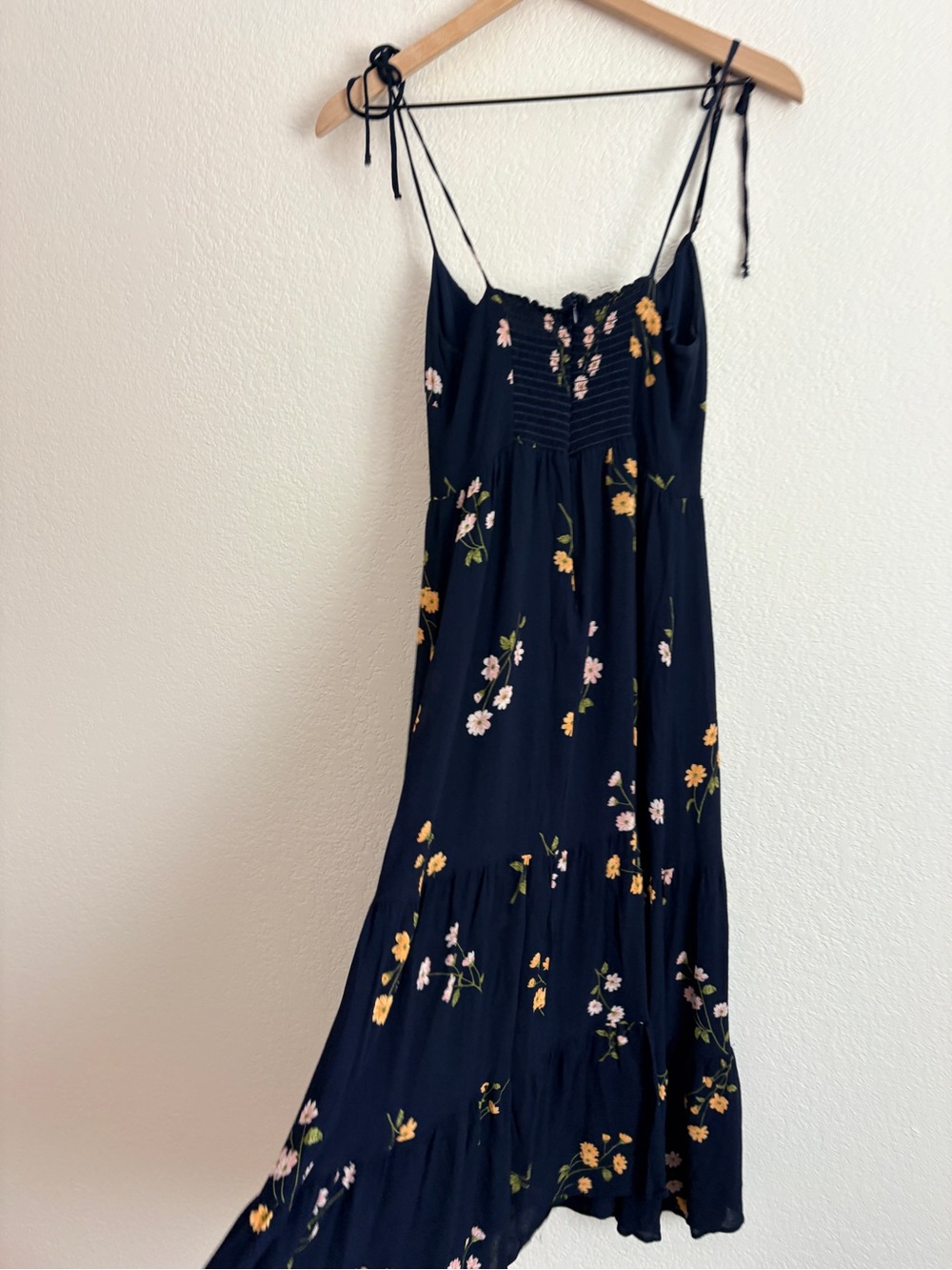 Reformation Kealy Navy Floral Tie-Shoulder Midi Dress - Picture 3 of 8